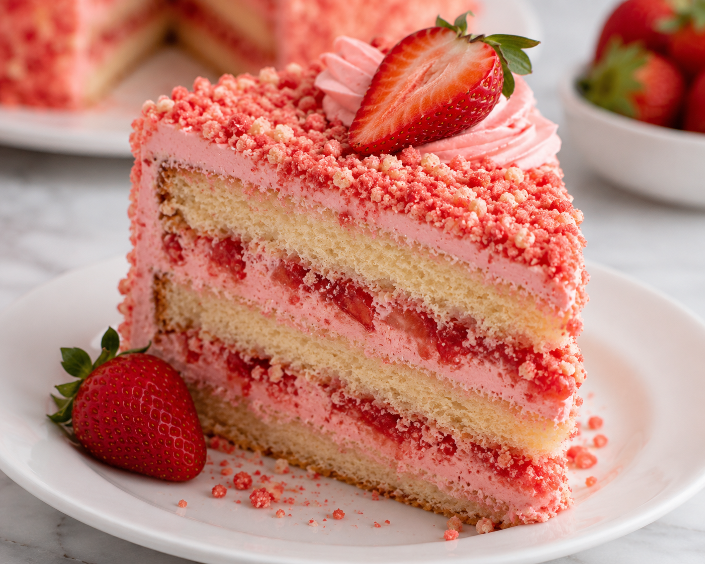 Strawberry Crunch Cake